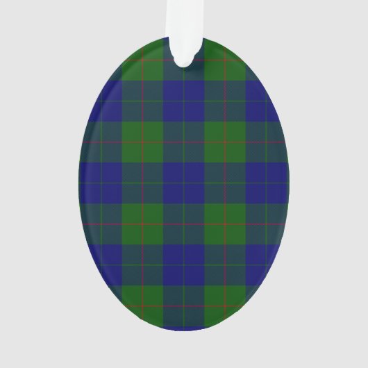 Barclay clan tartan blauwe groene vleid ornament (achterkant)