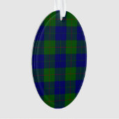 Barclay clan tartan blauwe groene vleid ornament (voorkant)