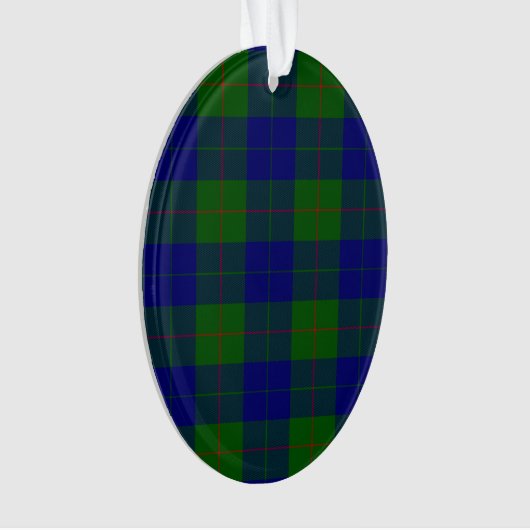 Barclay clan tartan blauwe groene vleid ornament (voorkant)