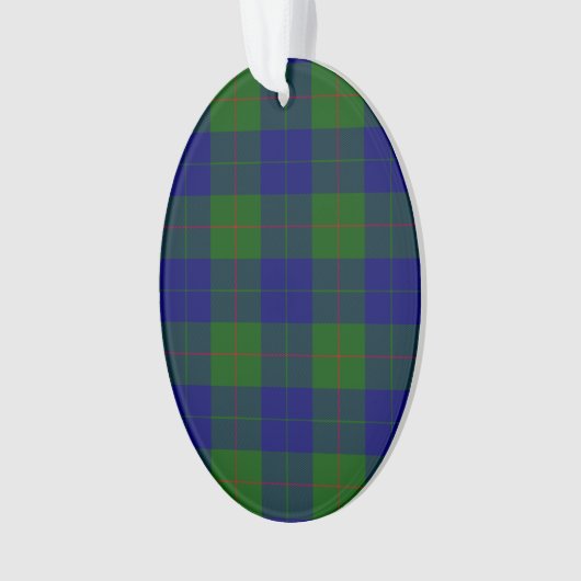 Barclay clan tartan blauwe groene vleid ornament (voorkant)