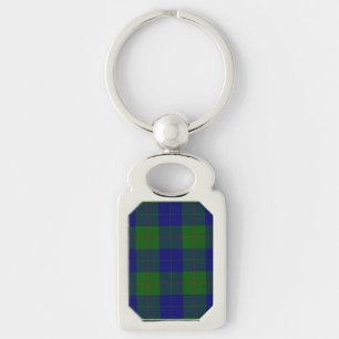 Barclay clan tartan blauwe groene vleid sleutelhanger