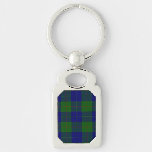 Barclay clan tartan blauwe groene vleid sleutelhanger (Voorkant)