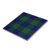 Barclay clan tartan blauwe groene vleid tegeltje (Zijkant)