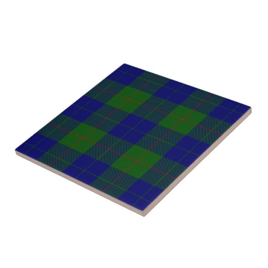 Barclay clan tartan blauwe groene vleid tegeltje (Zijkant)