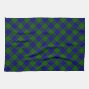 Barclay clan tartan blauwe groene vleid theedoek