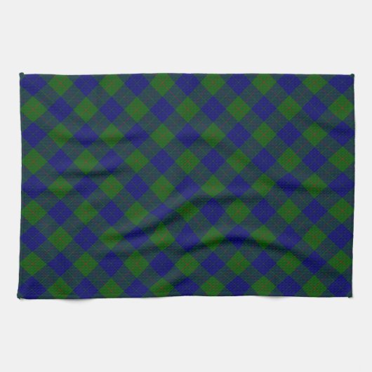 Barclay clan tartan blauwe groene vleid theedoek (Horizontaal)