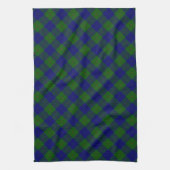 Barclay clan tartan blauwe groene vleid theedoek (Verticaal)