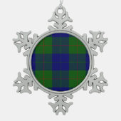 Barclay clan tartan blauwe groene vleid tin sneeuwvlok ornament (Voorkant)