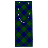 Barclay clan tartan blauwe groene vleid wijn cadeautas (Achterkant)