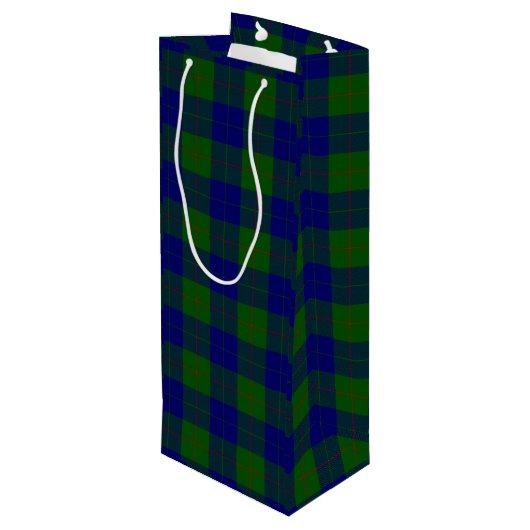 Barclay clan tartan blauwe groene vleid wijn cadeautas (Achterkant Gekanteld)