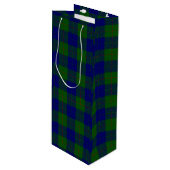 Barclay clan tartan blauwe groene vleid wijn cadeautas (Voorkant Gekanteld)