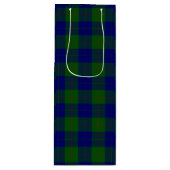 Barclay clan tartan blauwe groene vleid wijn cadeautas (Voorkant)