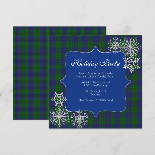 Barclay Clan Tartan Plaid Custom Christmas Party Kaart (Voorkant / Achterkant)