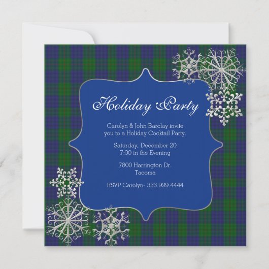 Barclay Clan Tartan Plaid Custom Christmas Party Kaart (Voorkant)