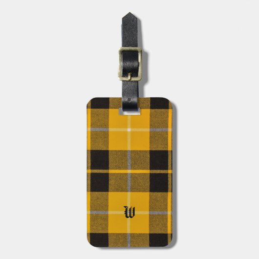 Barclay Dress Clan Tartan With Monogram Bagagelabel (Voorkant verticaal)