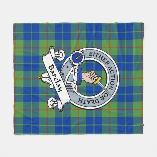 Barclay Hunting Ancient Clan Badge Tartan Pset Fleece Deken (Voorkant (Horizontaal))