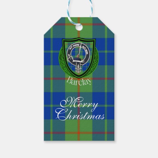 Barclay Schotse Clan Tartan & Wapen Cadeaulabel (Voorkant)