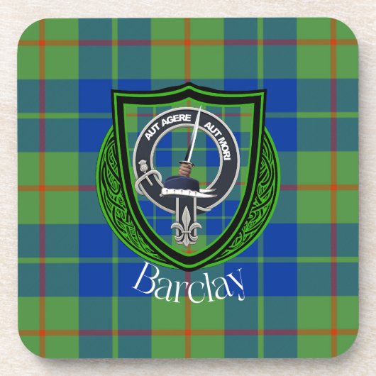Barclay Scottish Clan Tartan & Crest Bier Onderzetter (Voorkant)