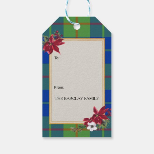 Barclay Scottish Clan Tartan & Crest Cadeaulabel (Achterkant)