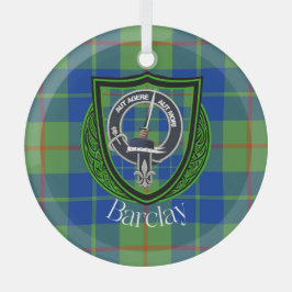 Barclay Scottish Clan Tartan & Crest Glas Ornament