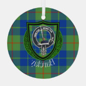 Barclay Scottish Clan Tartan & Crest Glas Ornament (Achterkant)
