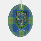 Barclay Scottish Clan Tartan & Crest Glas Ornament (Voorkant Rechts)