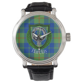 Barclay Scottish Clan Tartan & Crest Horloge