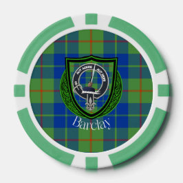 Barclay Scottish Clan Tartan & Crest Poker Chips