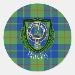 Barclay Scottish Clan Tartan & Crest Ronde Sticker