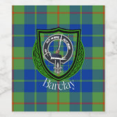 Barclay Scottish Clan Tartan & Crest Wijn Etiket (Enkel label)