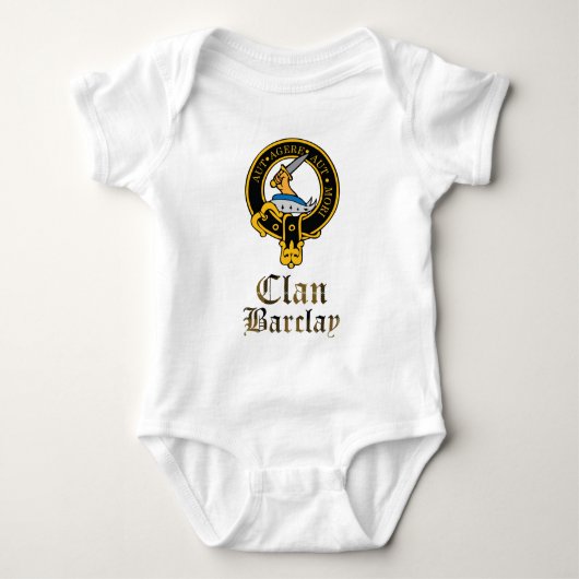 Barclay Scottish Crest Tartan Clan Name Clothes Romper (Voorkant)