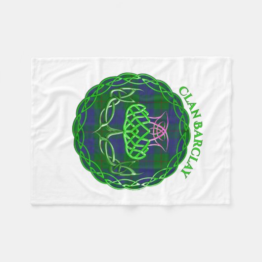 Barclay Scottish Tartan Celtic Thistle Fleece Deken (Voorkant (Horizontaal))