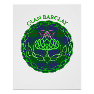 Barclay Scottish Tartan Celtic Thistle Perfect Poster