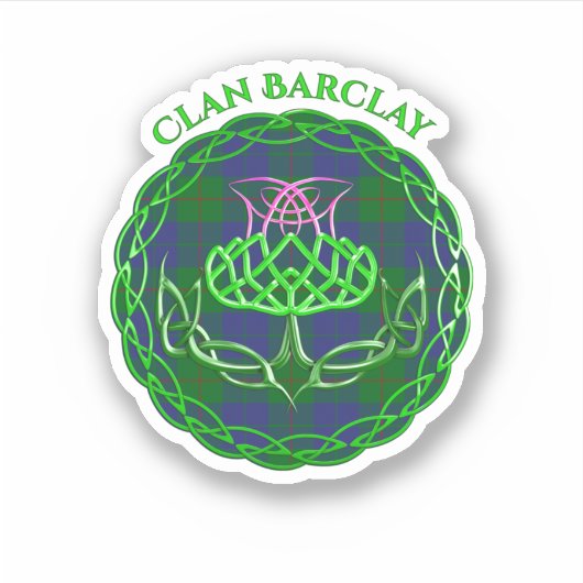 Barclay Scottish Tartan Celtic Thistle Sticker (Voorkant)