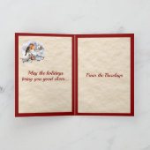 Barclay Stag & Robin Tartan Personalized  Feestdagen Kaart (Binnen)