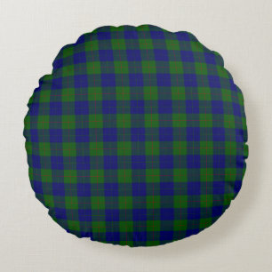 Barclay tartan blauw groen geruit rond kussen