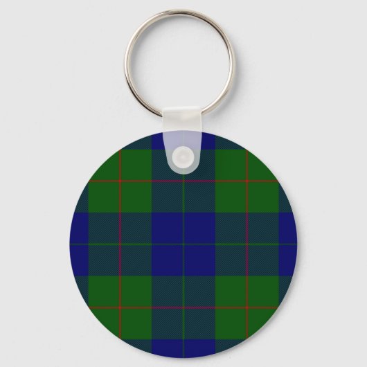 Barclay tartan blauw groen geruit sleutelhanger (Voorkant)