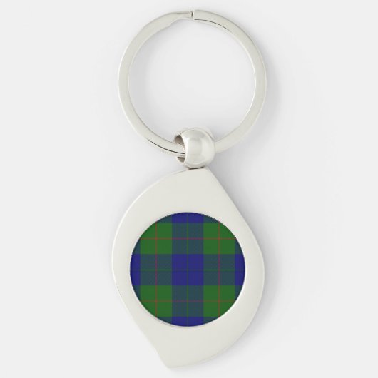 Barclay tartan blauw groen geruit sleutelhanger (Voorkant)