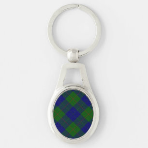 Barclay tartan blauw groen ruit sleutelhanger