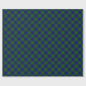 Barclay tartan blauwe groene vleid cadeaupapier (Vlak)