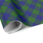 Barclay tartan blauwe groene vleid cadeaupapier (Rol Hoek)