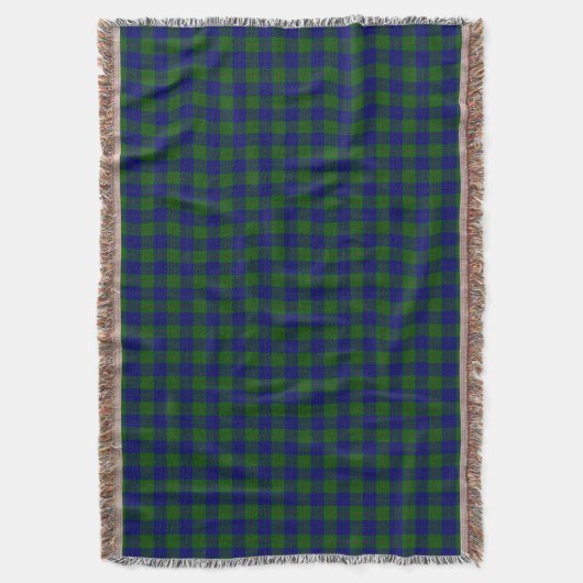 Barclay tartan blauwe groene vleid deken (Voorkant Verticaal)
