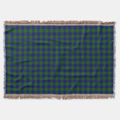 Barclay tartan blauwe groene vleid deken (Voorkant)