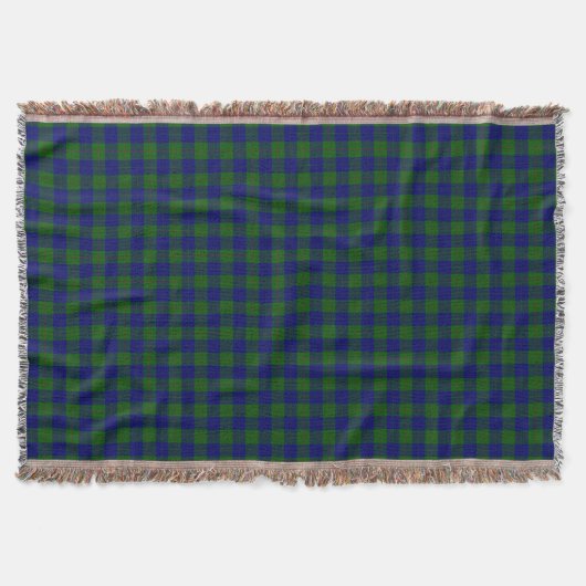 Barclay tartan blauwe groene vleid deken (Voorkant)