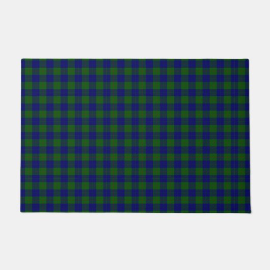 Barclay tartan blauwe groene vleid deurmat (Voorkant)