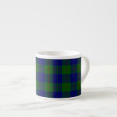 Barclay tartan blauwe groene vleid espresso kop (Voorkant rechts)