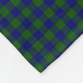 Barclay tartan blauwe groene vleid fleece deken (Hoek)