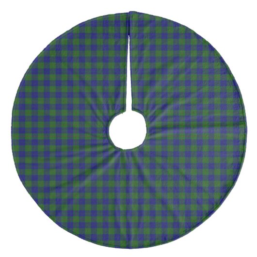 Barclay tartan blauwe groene vleid fleece kerstboom rok (Voorkant)