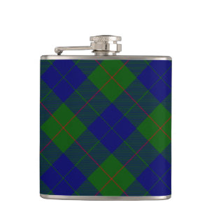 Barclay tartan blauwe groene vleid heupfles