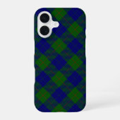 Barclay tartan blauwe groene vleid iPhone 16 hoesje (Achterkant)